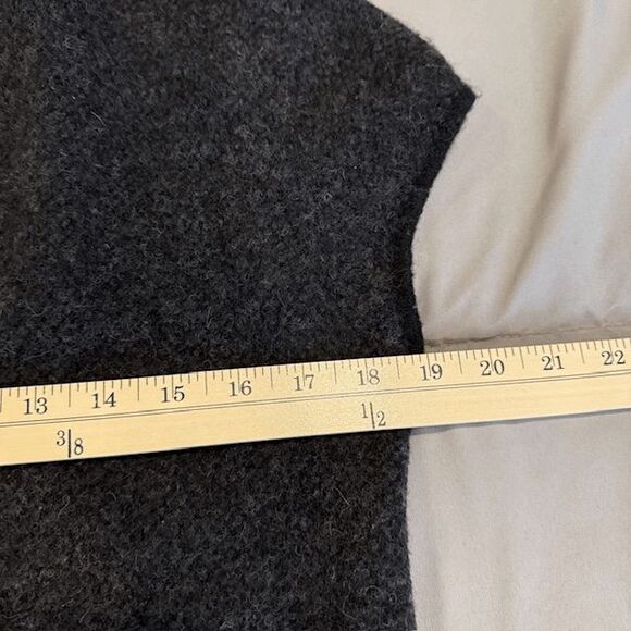 Eileen Fisher Alpaca Wool Blend Open Front Cap Sleeve Cardigan Marld Black Small - Picture 8 of 10